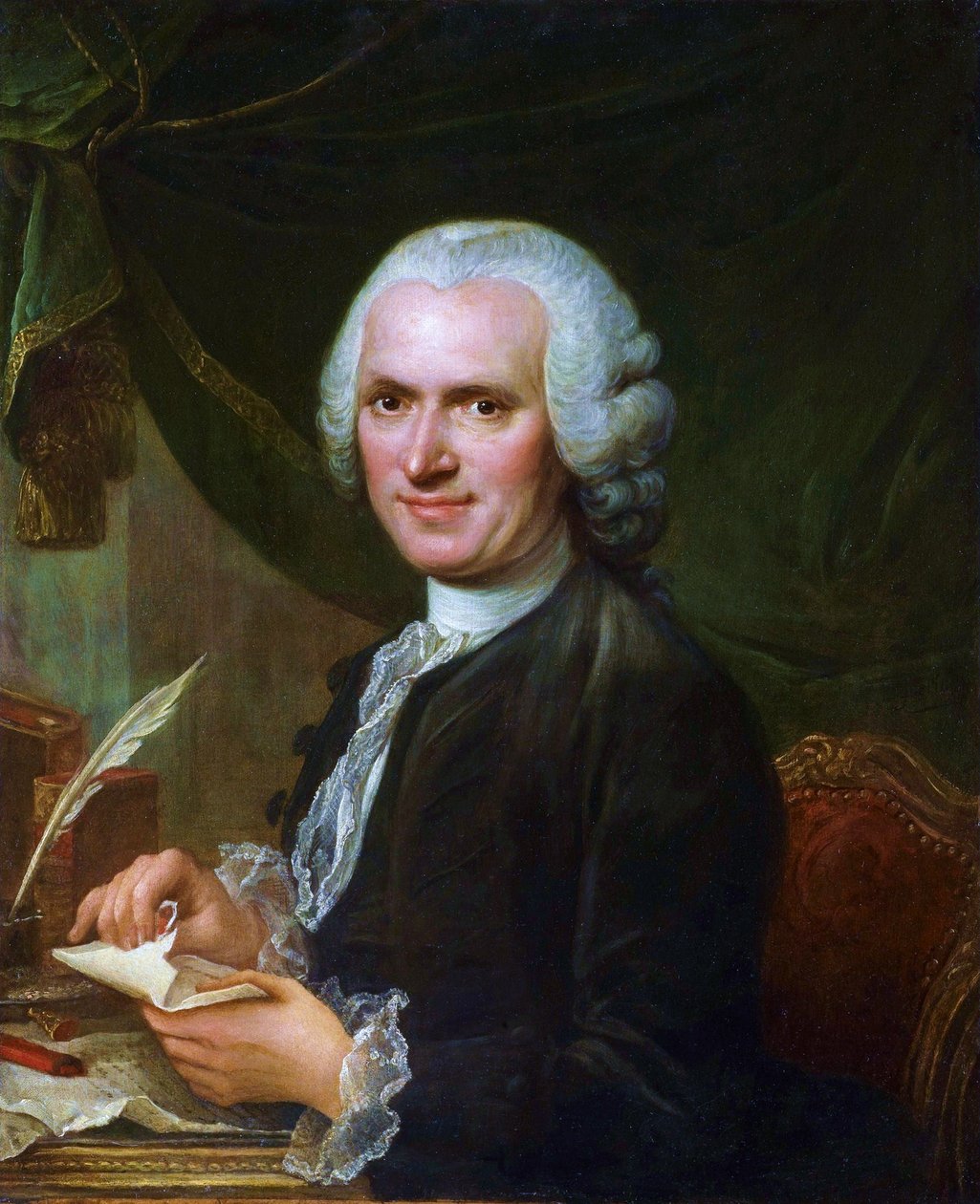 Portret van Jean-Jacques Rousseau (1712-1778) door François Guérin. door Francois Guérin