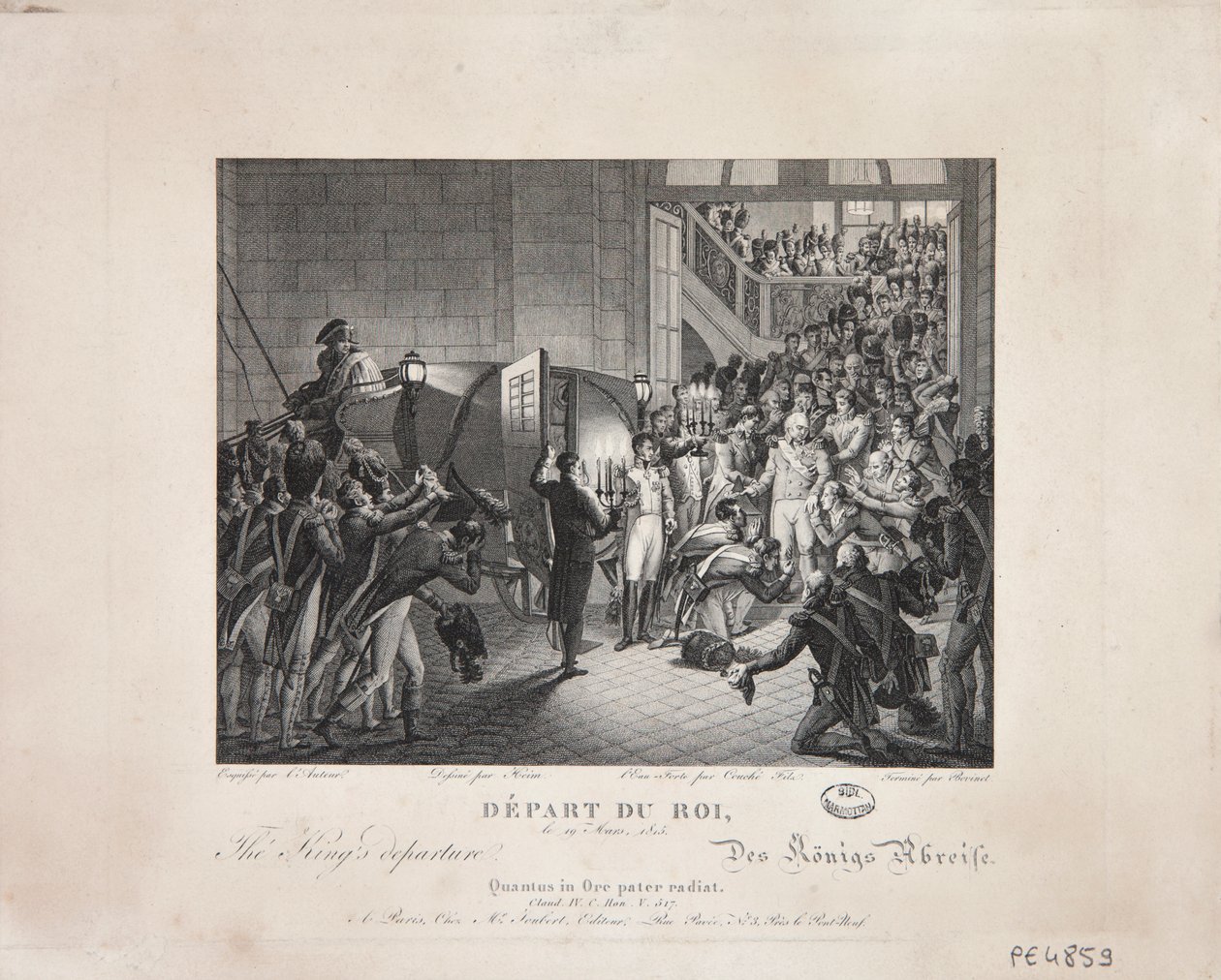 Vertrek van de Koning, 19 maart 1815, c.1820 door François Joseph Heim