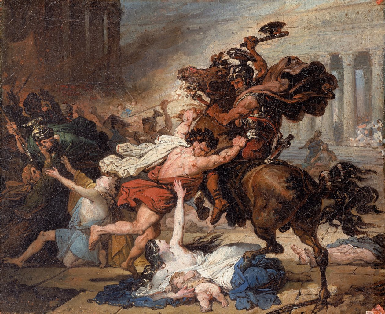 Studie voor de verwoesting van Jeruzalem door de Romeinen door François Joseph Heim