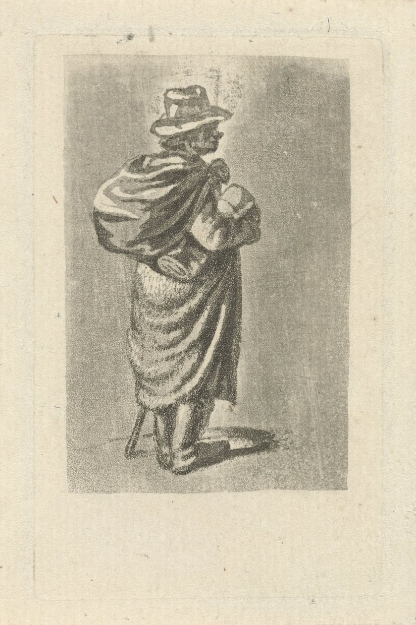 Reiziger met zak op de rug door François Joseph Pfeiffer (II)