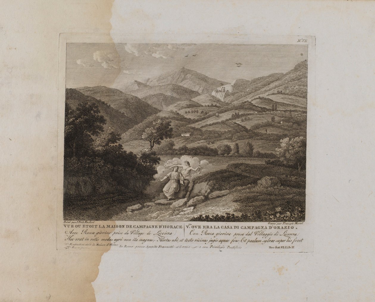 Gezicht op het landhuis van Horace (nr. VII) door François Morel