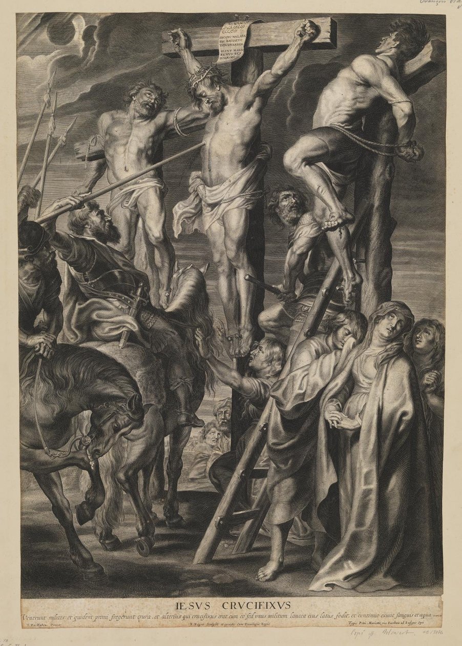 Christus aan het kruis tussen de twee dieven door François Ragot