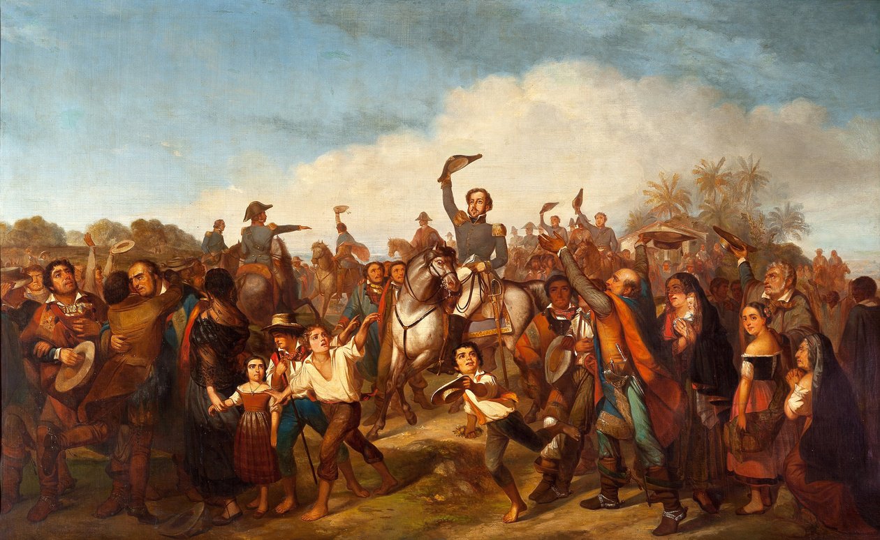 De proclamatie van de onafhankelijkheid van Brazilië door Francois Rene Moreaux