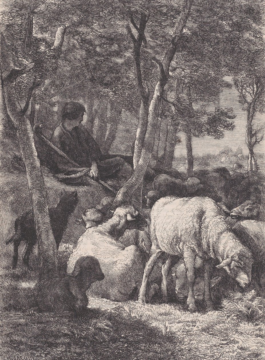 De herder, uit Le Magasin Pittoresque, ca. 1852 door François Rouget