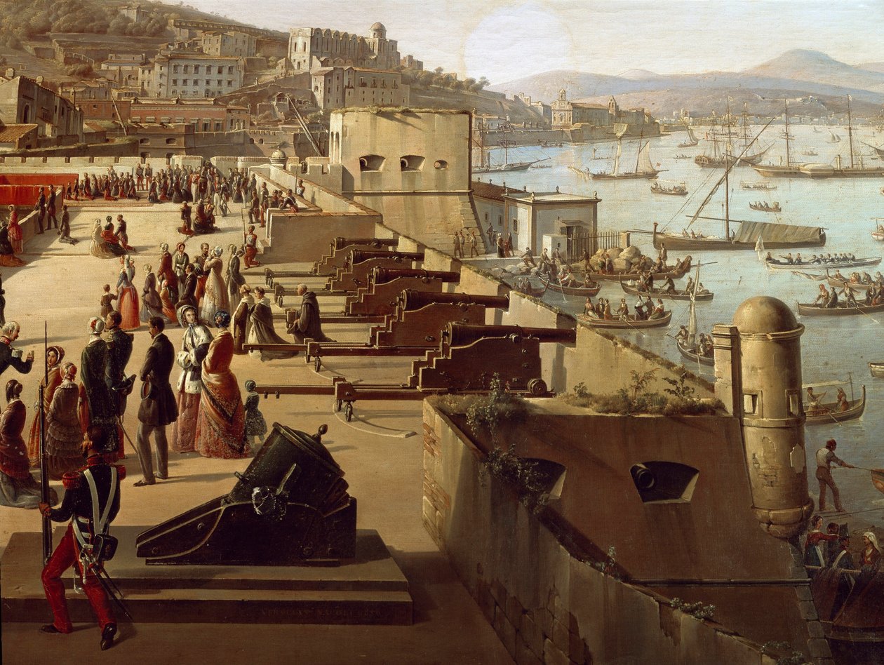 De kanonnen in het fort (detail) door François Vervloet