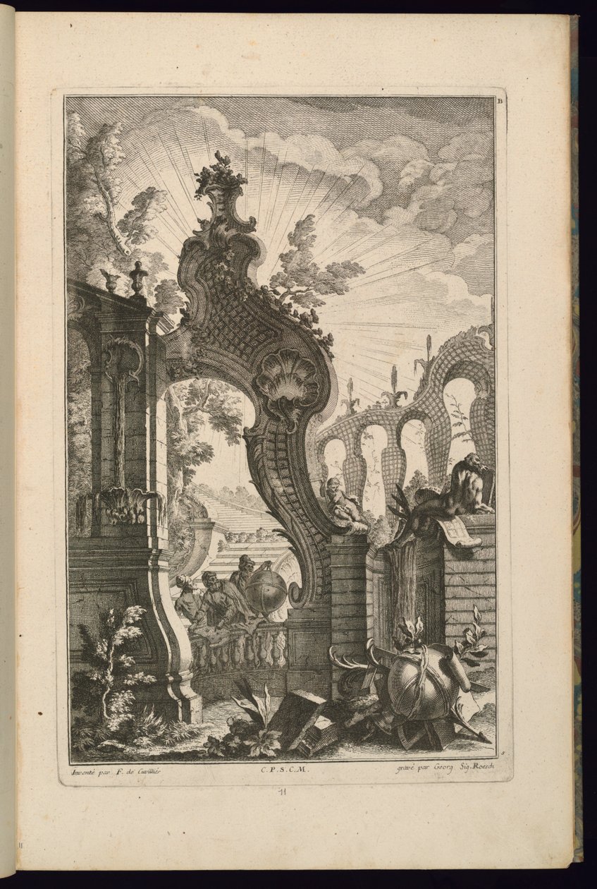 Ontwerp voor Fontein met Trelliswerk Bogen door François de Cuvilliés the Elder