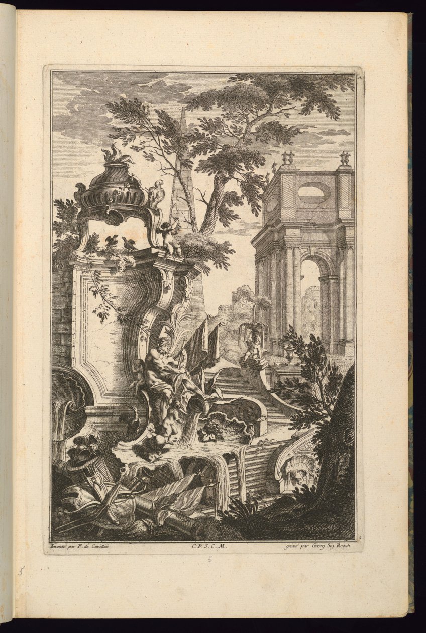 Ontwerp voor Fontein met een Riviergod door François de Cuvilliés the Elder