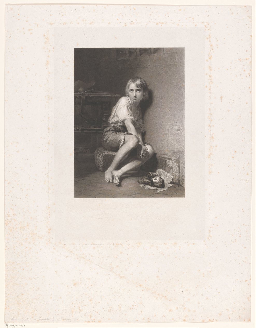 Lodewijk XVII in de tempel door François de Meersman