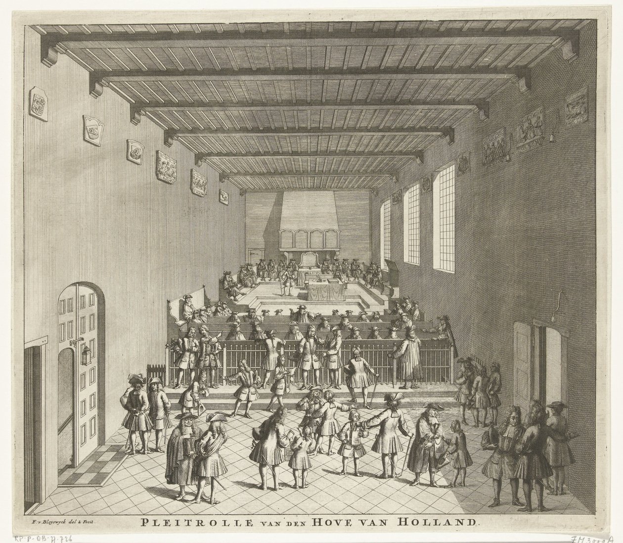 Hof van Holland in zitting, ca. 1700 door François van Bleyswijck