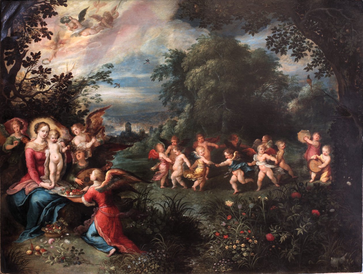 Maagd en Kind in een landschap door Frans II Francken the Younger