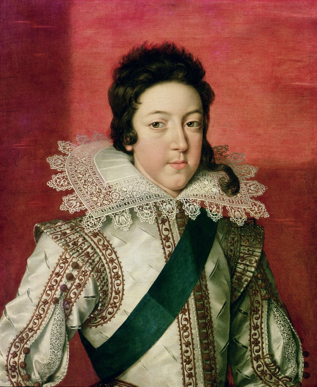 Portret van Lodewijk XIII (1601-43) als jongen, met de Orde van de Heilige Geest, ca. 1616 door Frans II Pourbus