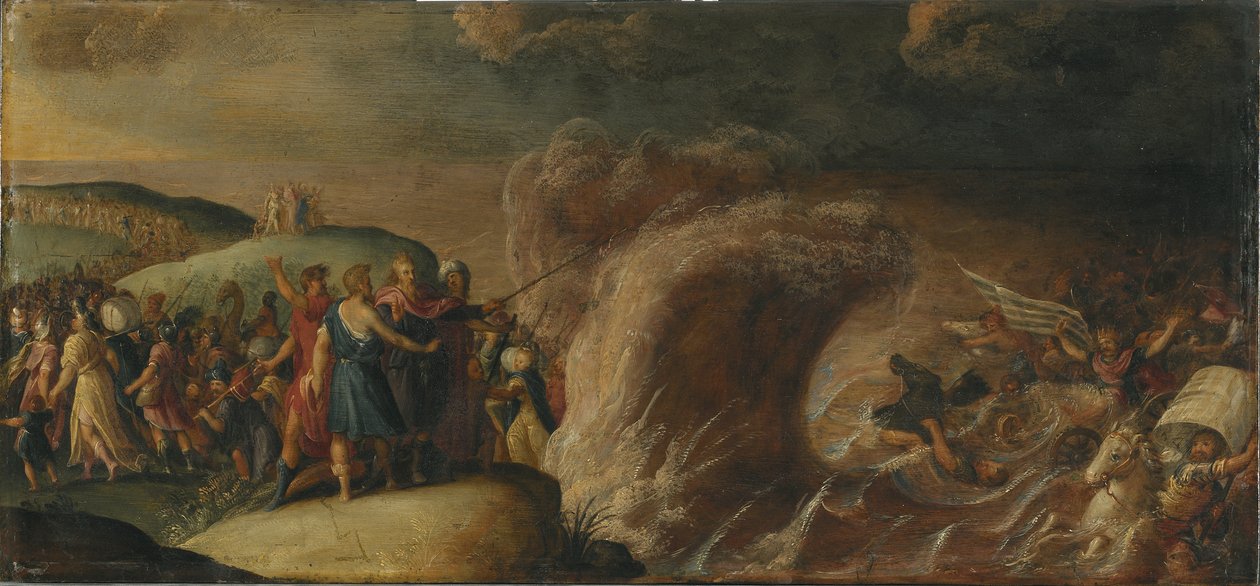 De oversteek van de Rode Zee door Circle of Frans Francken the Younger