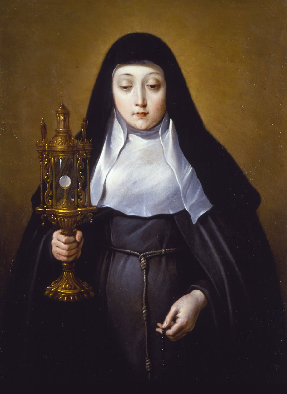 St. Claire met een monstrans met de eucharistie door Frans Luyckx or Leux