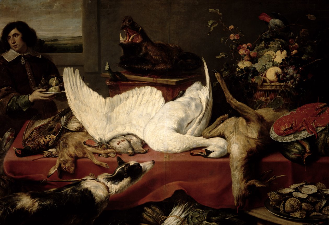 Stilleven van wild en schelpdieren door Frans Snyders or Snijders