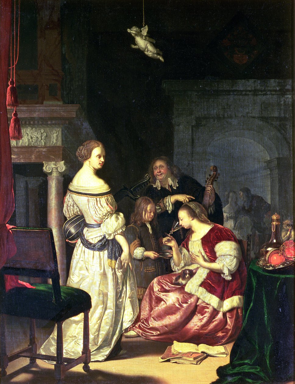 De schilder met zijn familie, 1675 door Frans van Mieris