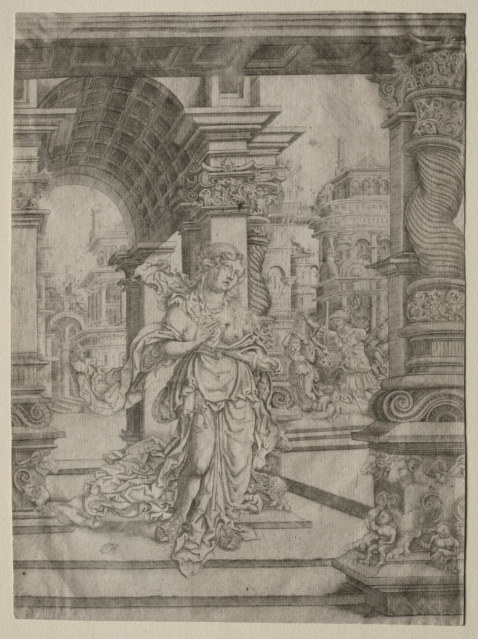 De dood van Lucretia door Frans Crabbe van Esplegem