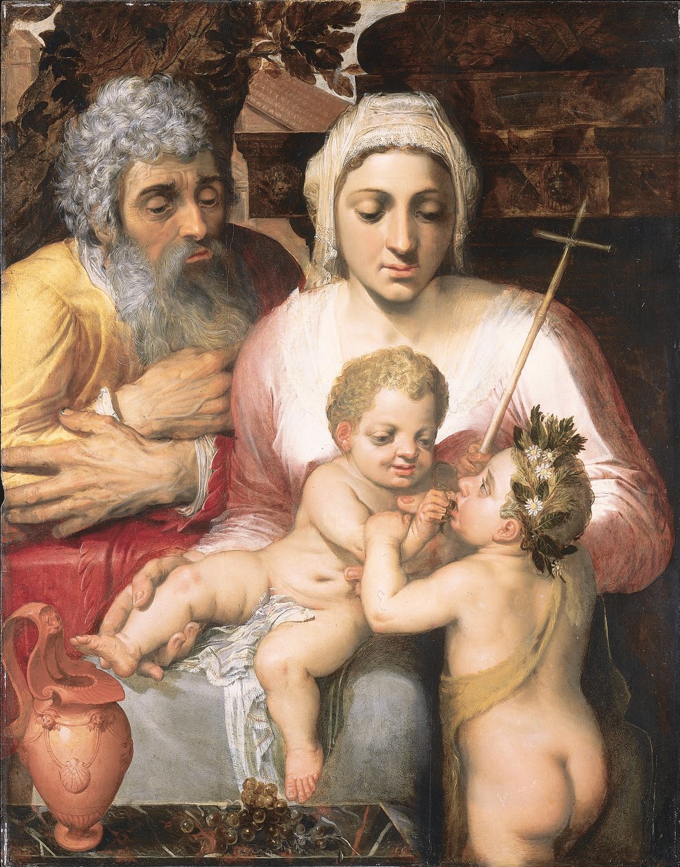De Heilige Familie met Sint Jan de Doper, 1546 door Frans Floris