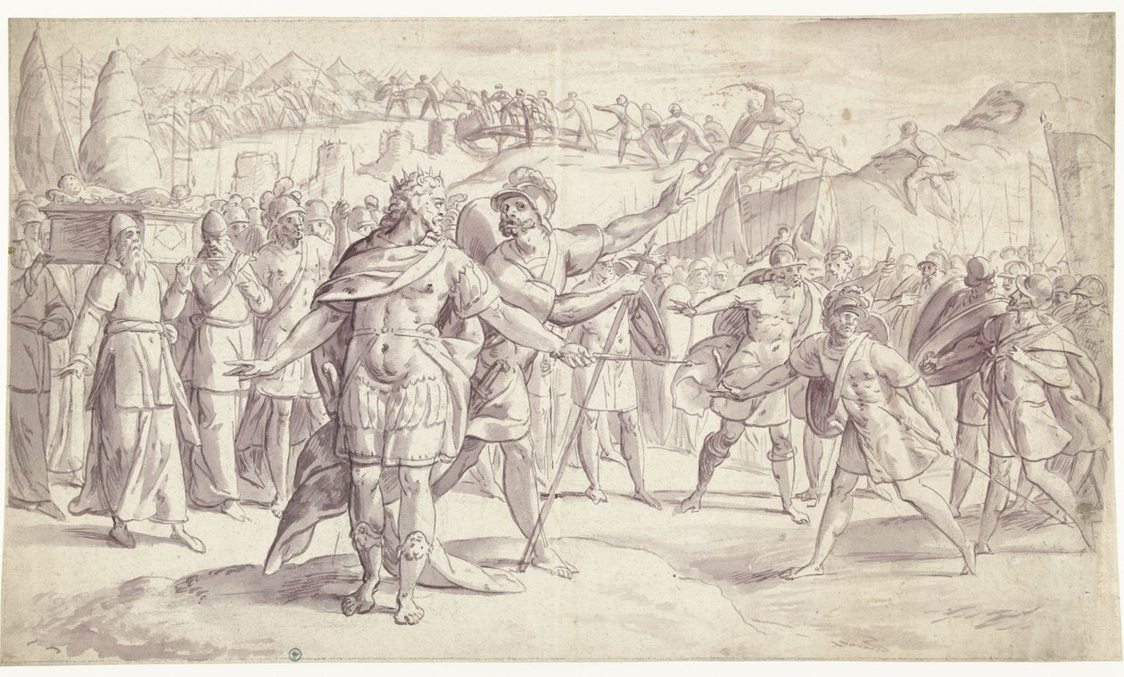 Volk van Israël steekt de rivier over door Frans Francken (I)