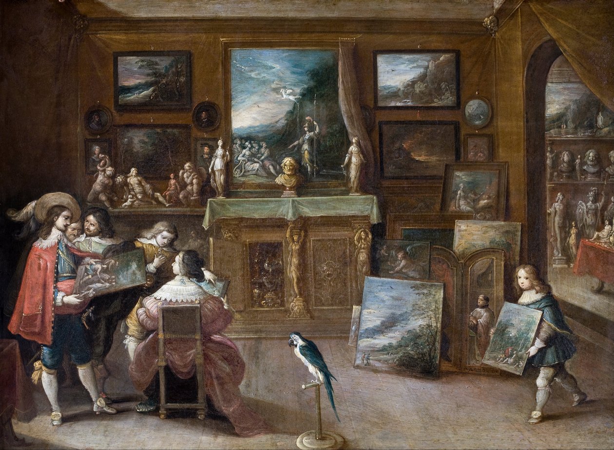 Een bezoek aan de kunsthandelaar door Frans Francken the Younger
