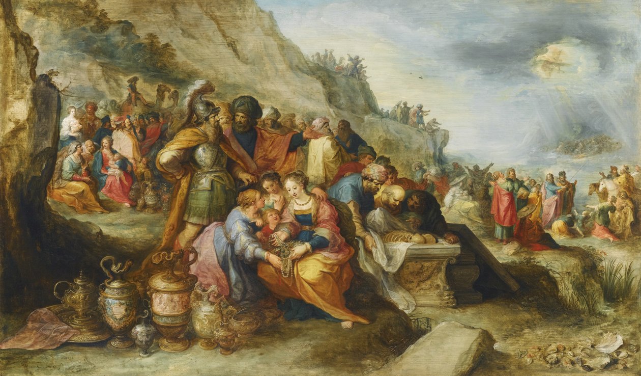 De Israëlieten, na het oversteken van de Rode Zee, bij het graf van de patriarch Jozef, 1630 door Frans Francken the Younger