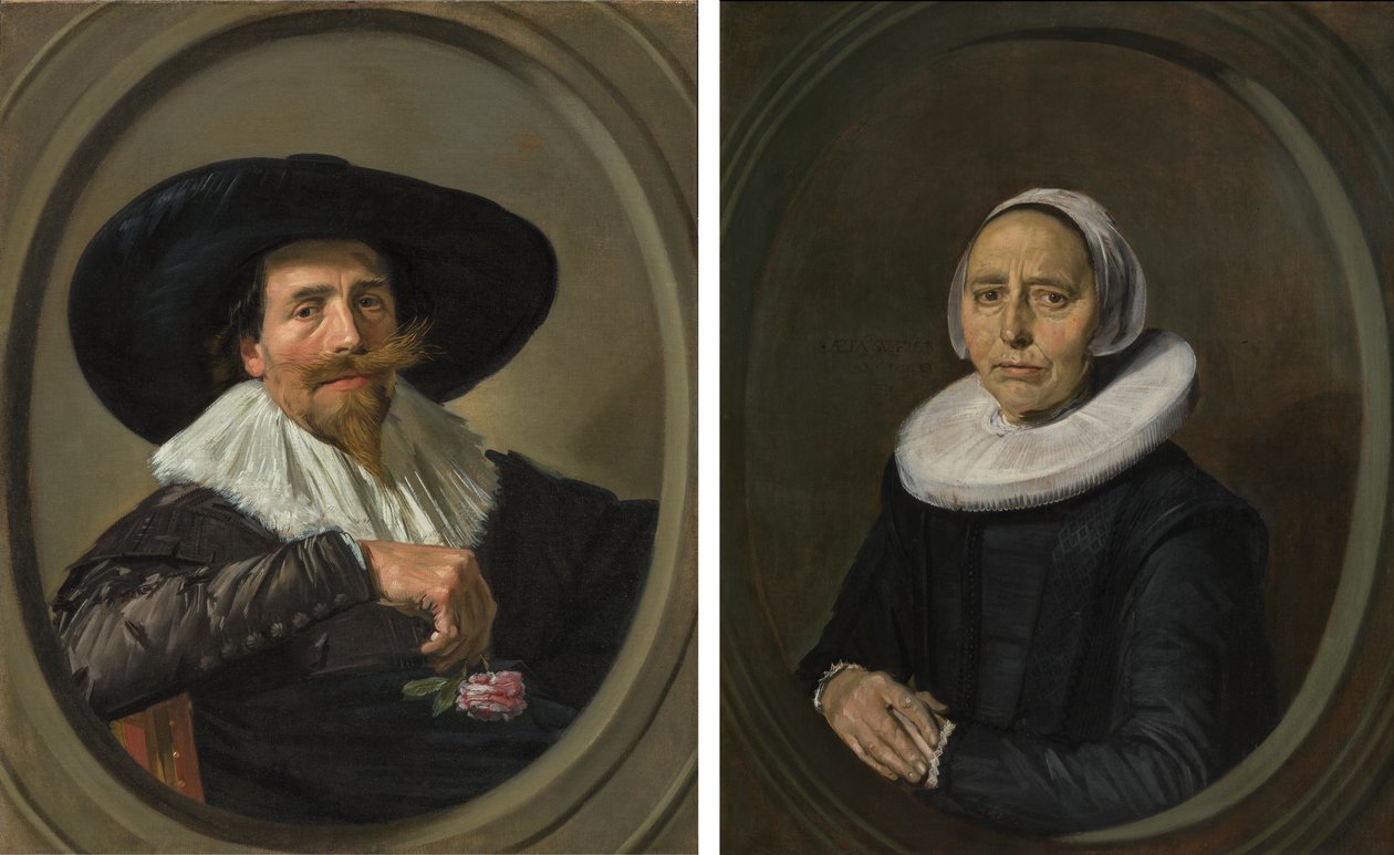 Frans Hals - Echtpaar Pieter Dircksz Tjarck en zijn vrouw l20022-b668k-hangers door Frans Hals