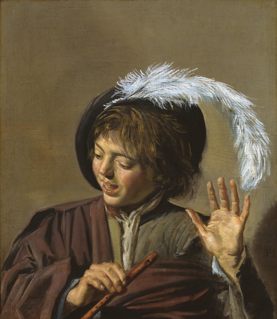 Jongen met fluit door Frans Hals