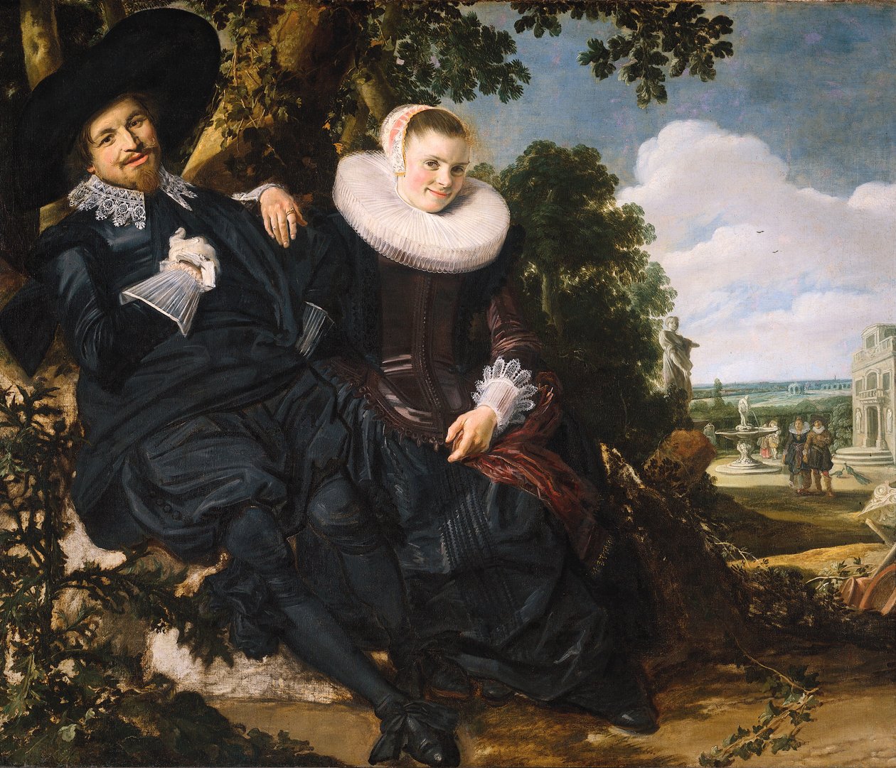 Portret van een paar, waarschijnlijk Isaac Abrahamsz Massa en Beatrix van der Laen door Frans Hals