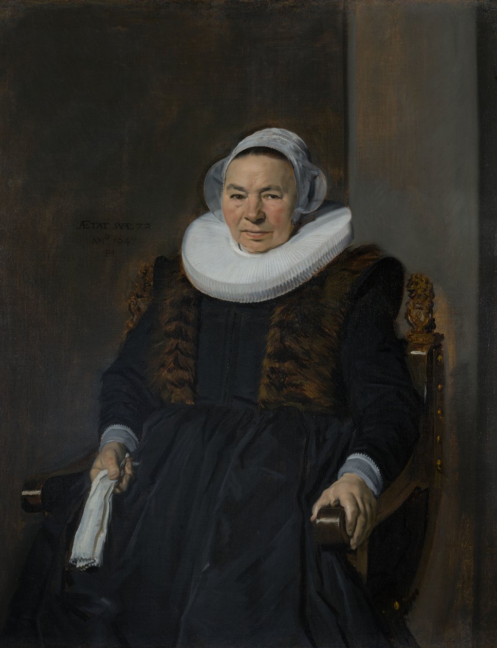 Portret van een oudere vrouw, traditioneel Mevrouw Bodolphe genoemd door Frans Hals