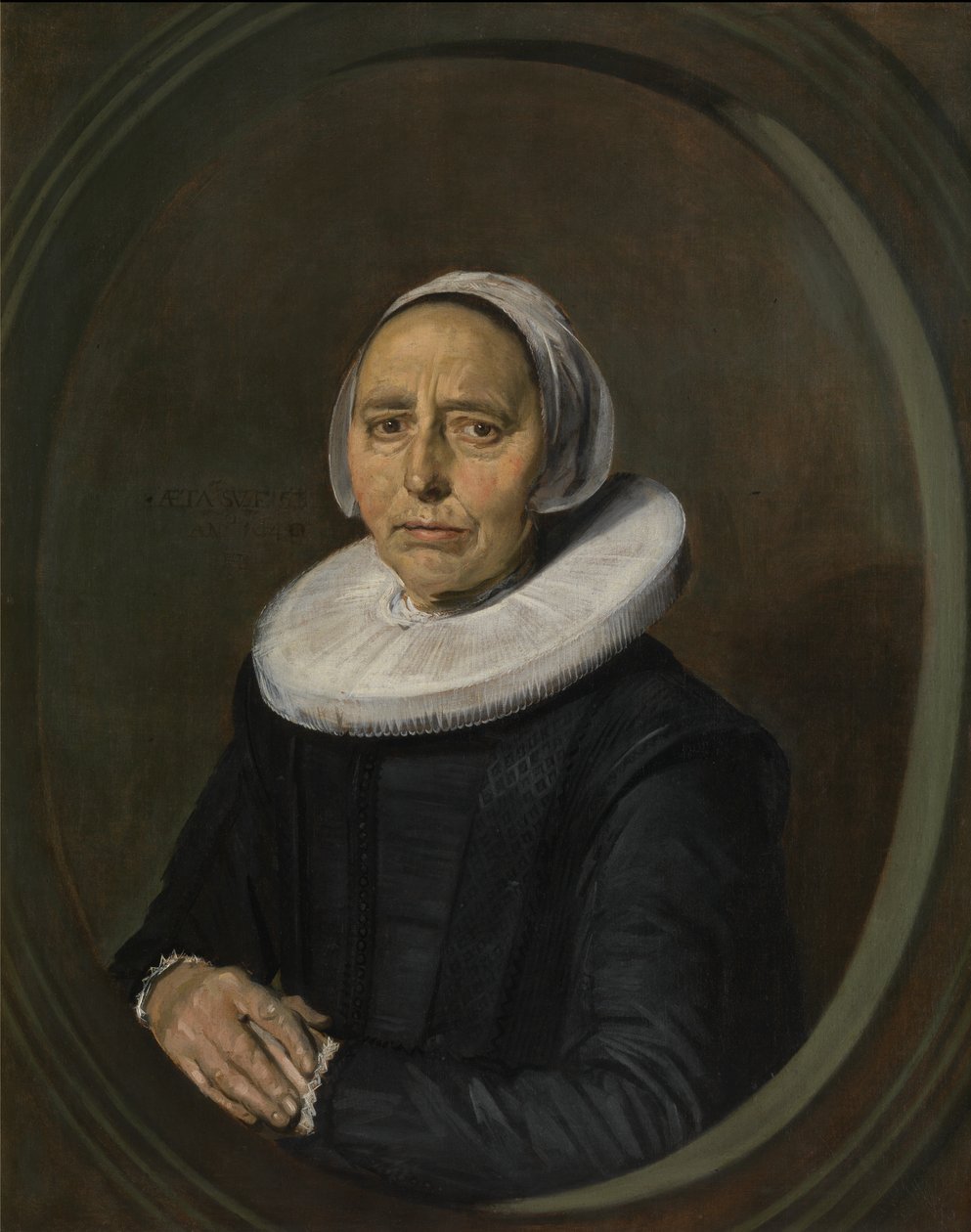 Portret van een onbekende, 53-jarige vrouw door Frans Hals