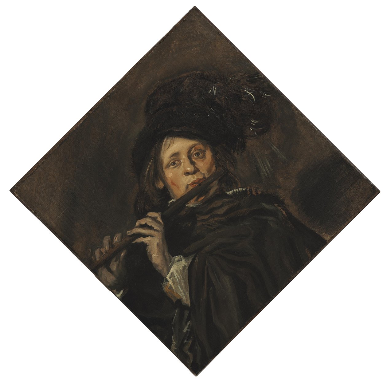 Jonge man die fluit speelt door Frans Hals
