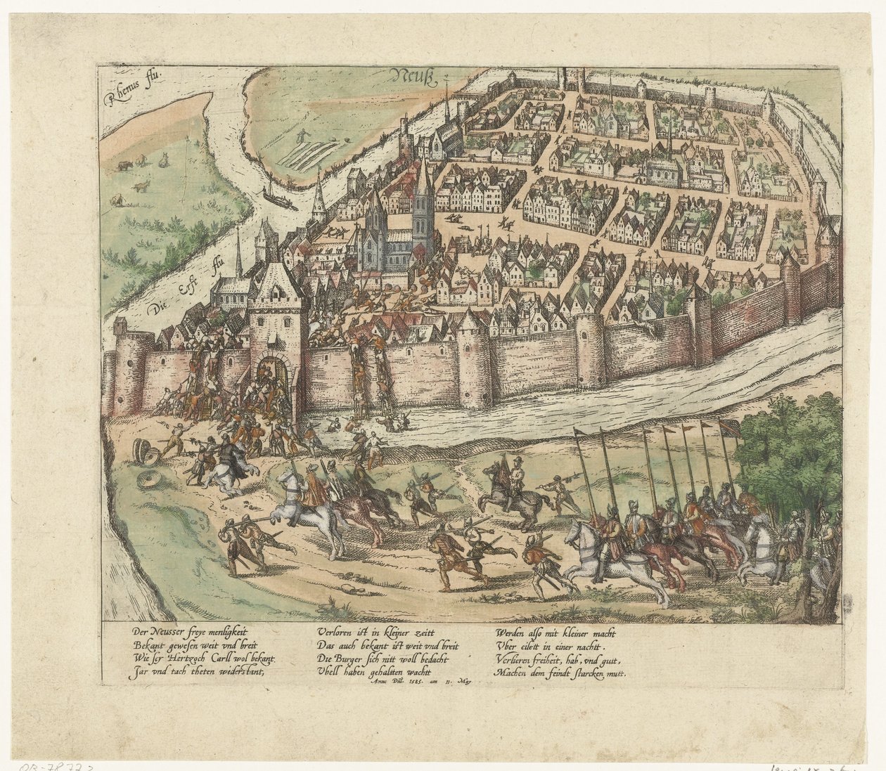 Inname van Neuss, 1585 door Frans Hogenberg