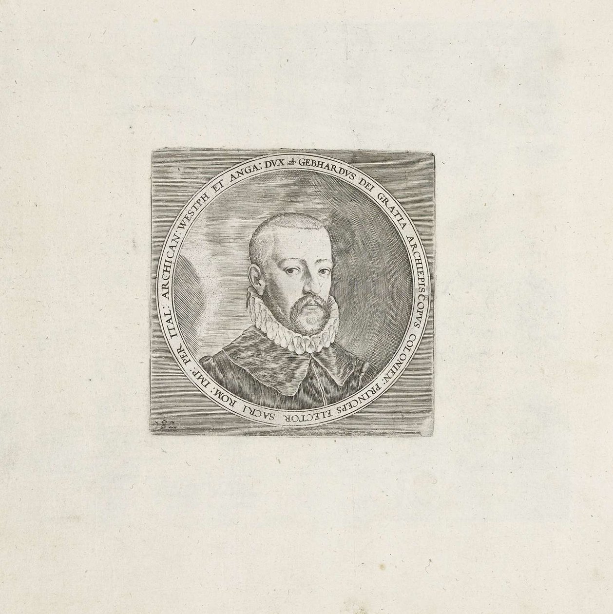Portret van Gebhard Truchsess von Waldburg 1547-1601, ca. 1580-1585 door Frans Hogenberg