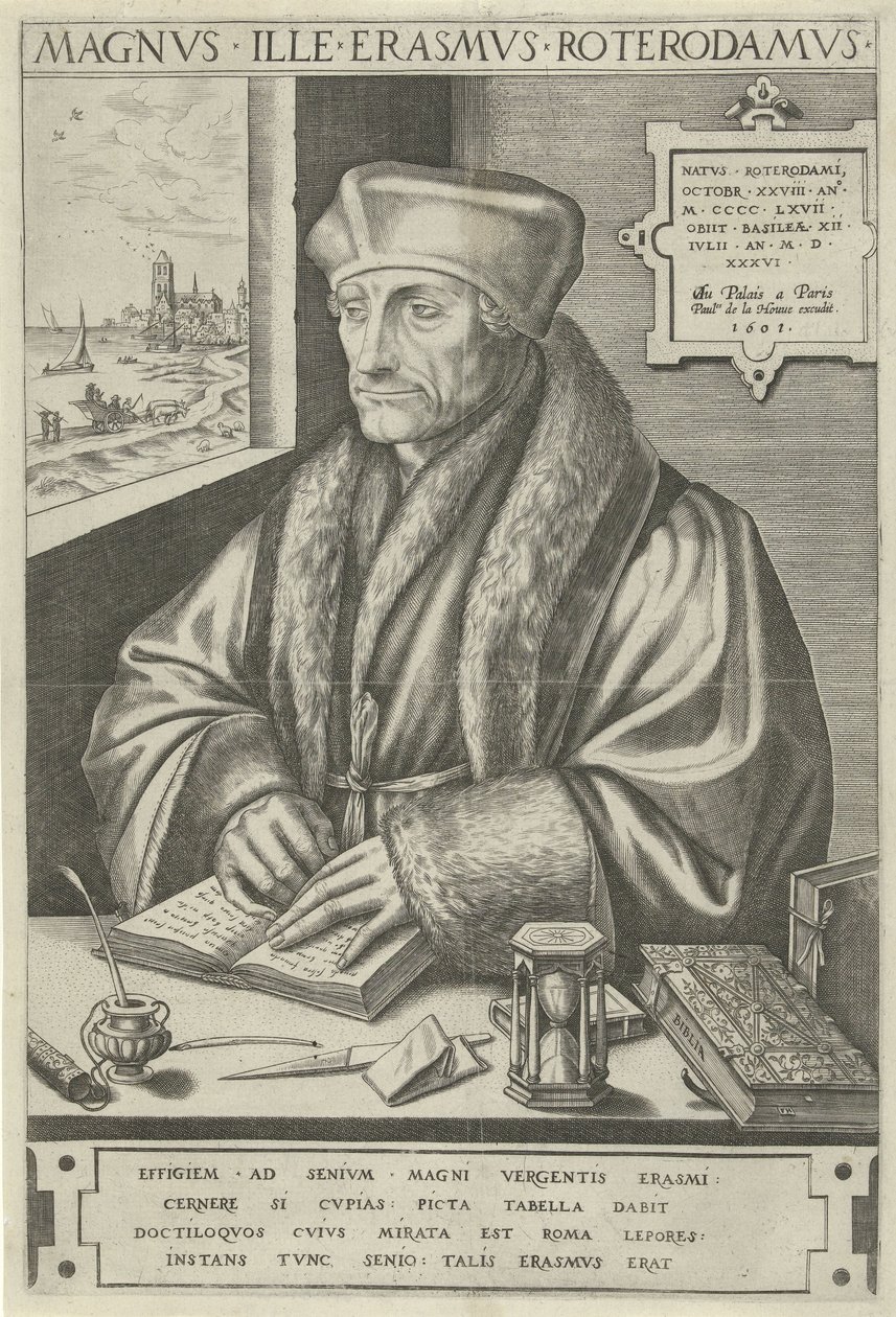 Portret van Desiderius Erasmus door Frans Huys
