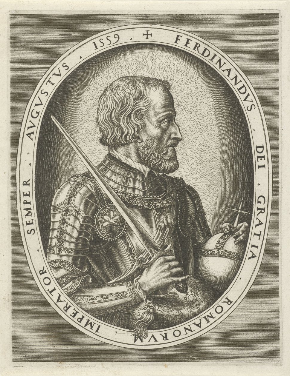 Portret van Ferdinand I van Habsburg, Duits keizer door Frans Huys