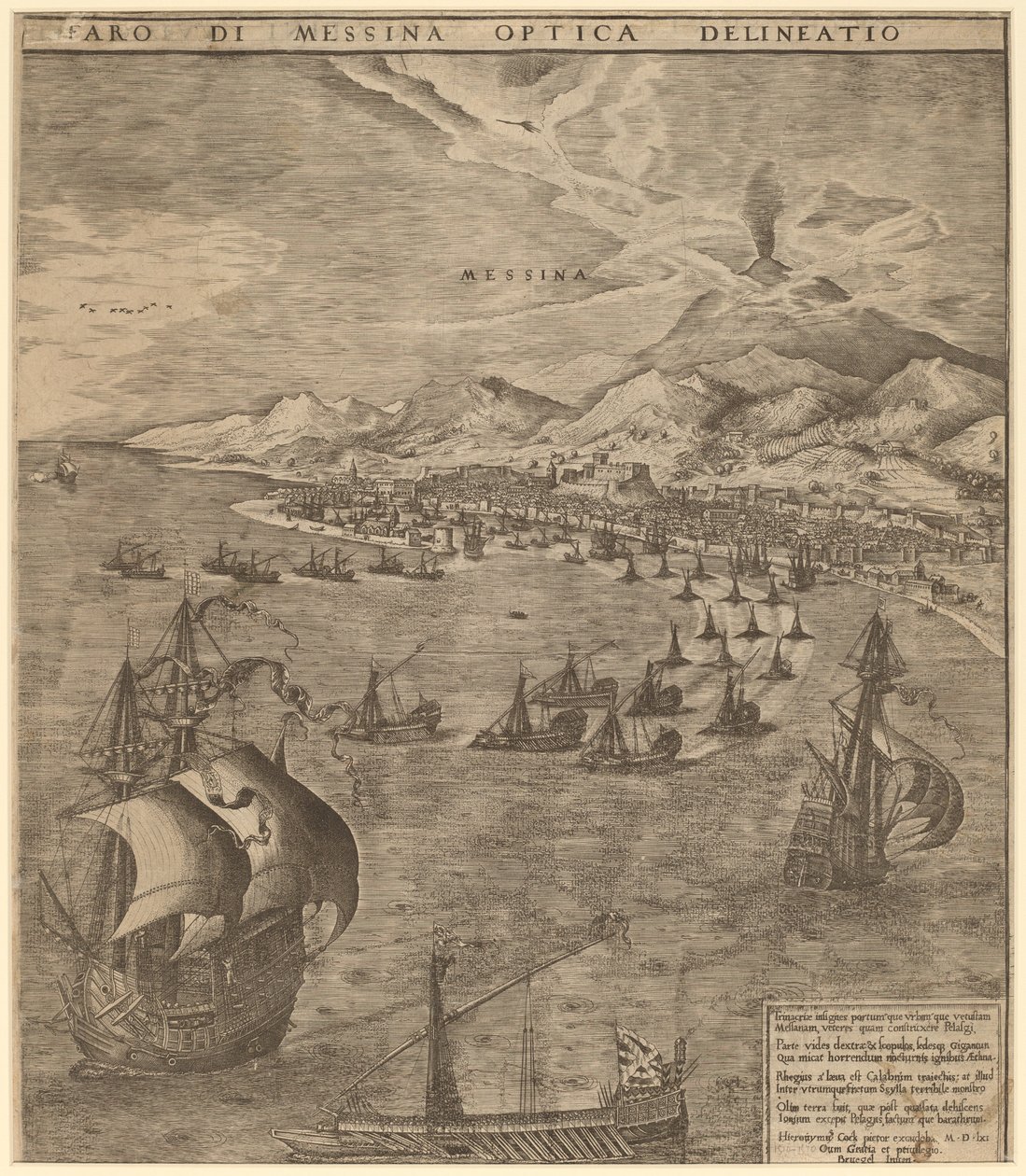 Zeeslag in de Straat van Messina door Frans Huys after Pieter Bruegel the Elder