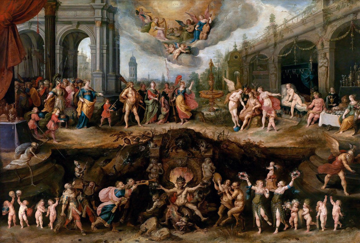 Man die moet kiezen tussen deugden en ondeugden door Frans II Francken