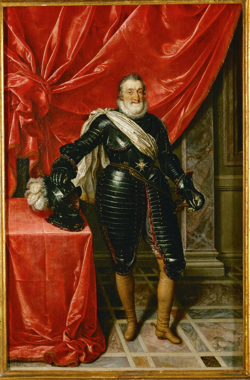 Henri IV, koning van Frankrijk, in harnas ... door Frans II Pourbus