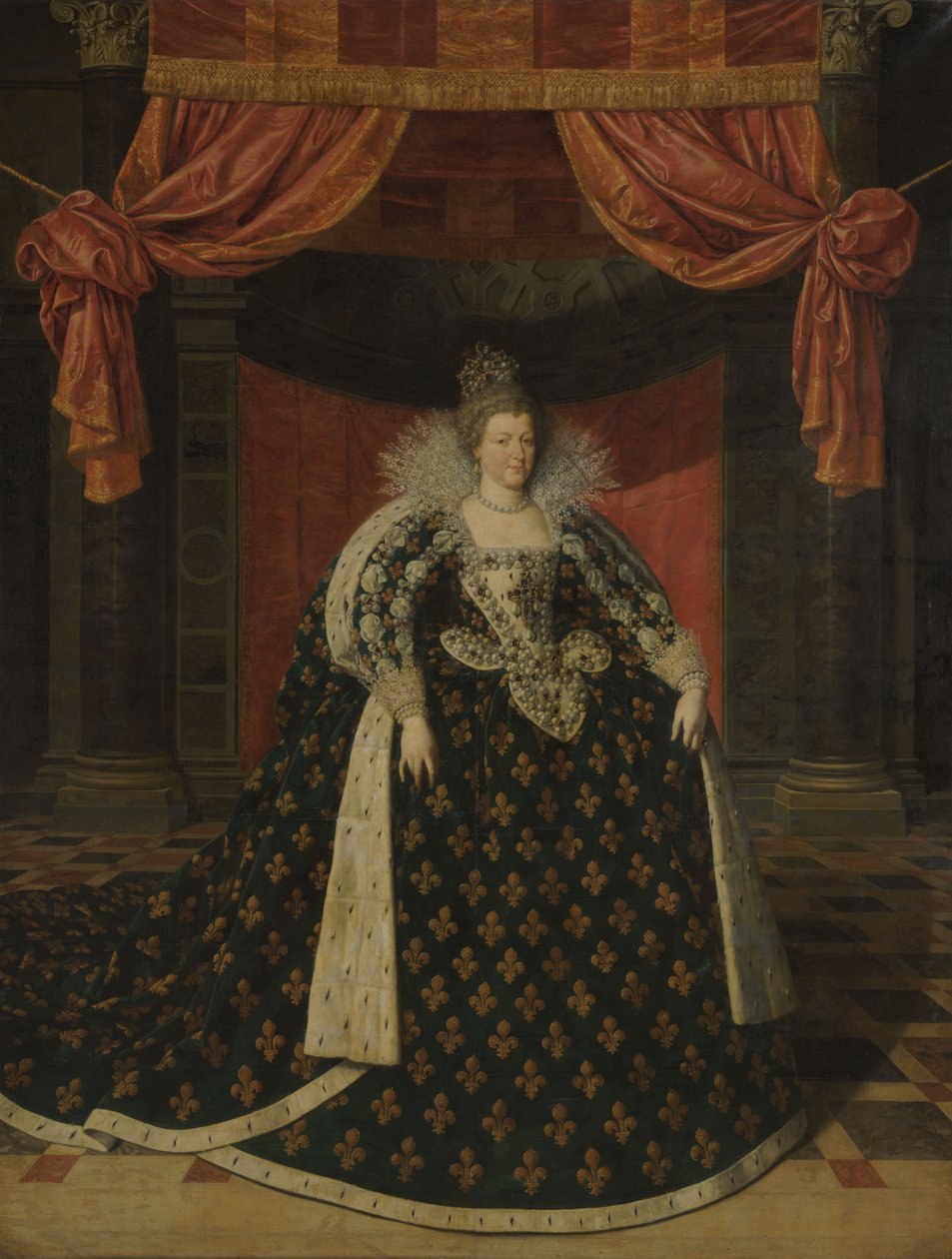 Portret van Marie de Médicis, ca. 1610 (olieverf op doek) door Frans II Pourbus