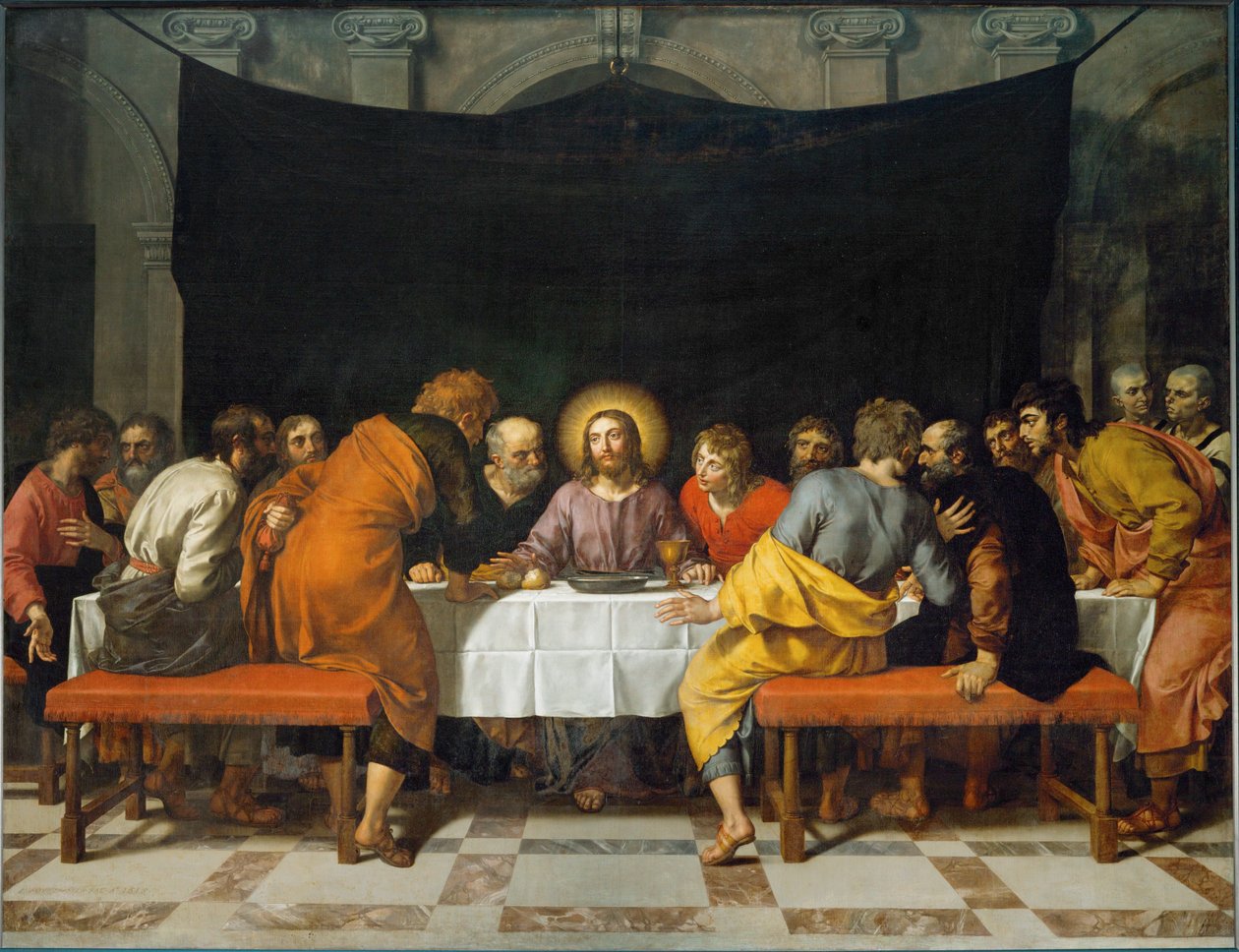 Het Laatste Avondmaal. Geschilderd voor het hoofdaltaar van de kerk Saint Leu-Saint Gilles in Parijs ... door Frans II Pourbus