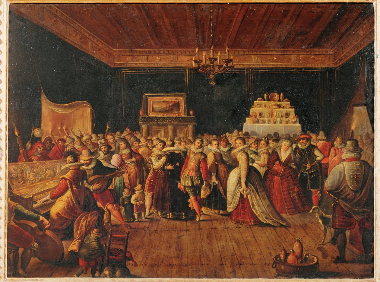 Een bal ... (schilderij op doek) door Frans II the Younger (school of) Francken
