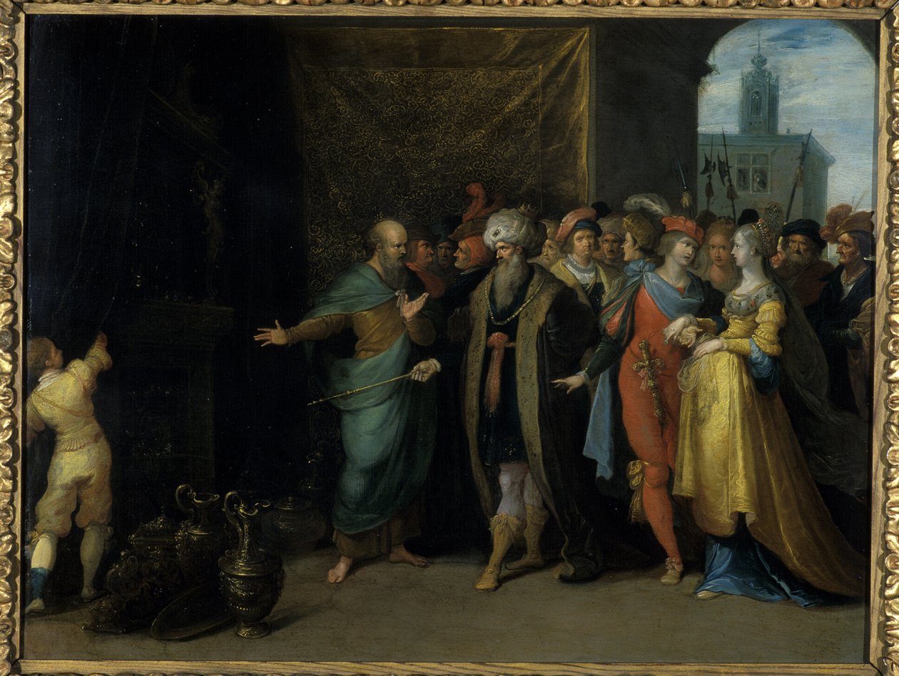 Croesus toont Solon zijn schatten, 1616-30 door Frans II the Younger Francken