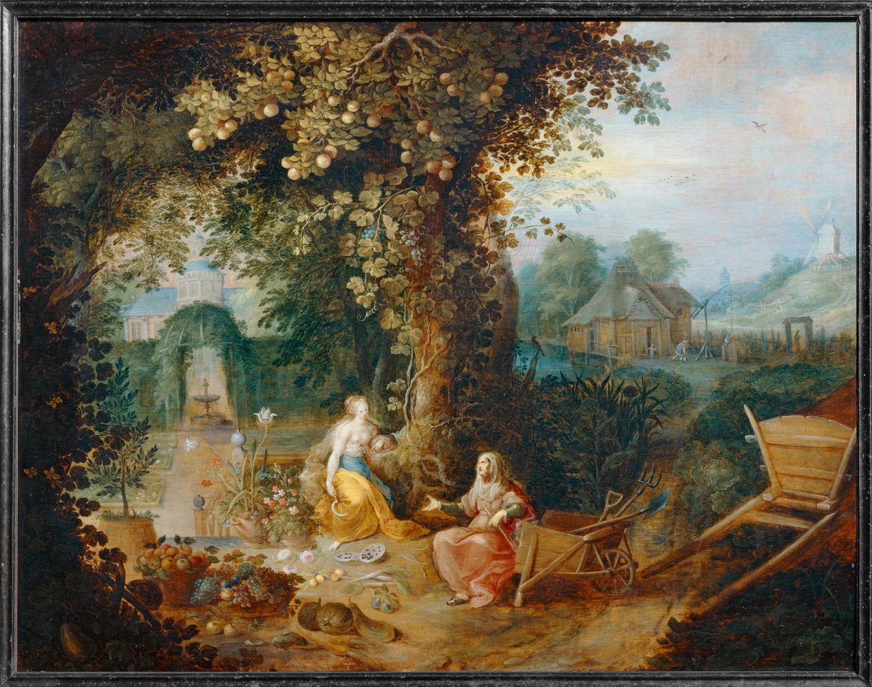 Vertumne et Pomone - Vertumnus en Pomona ... door Frans II the Younger Francken