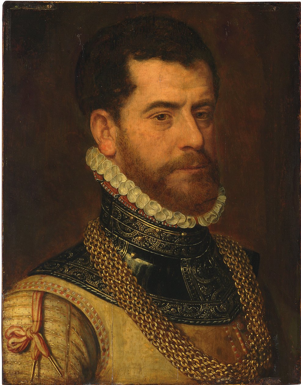 Portret van een heer, met het monogram van Don Gaspar de Haro y Guzman door Frans I Pourbus