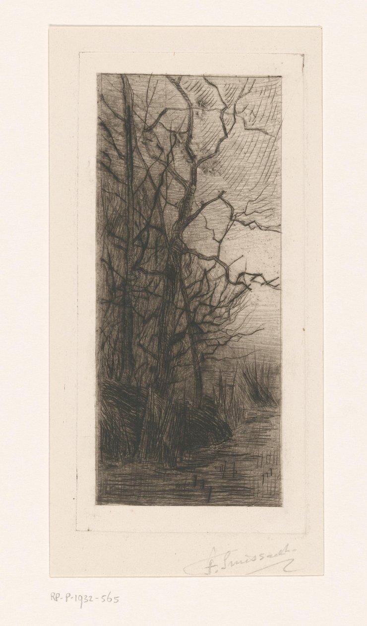 Bomen aan het water door Frans Smissaert (signed by artist)
