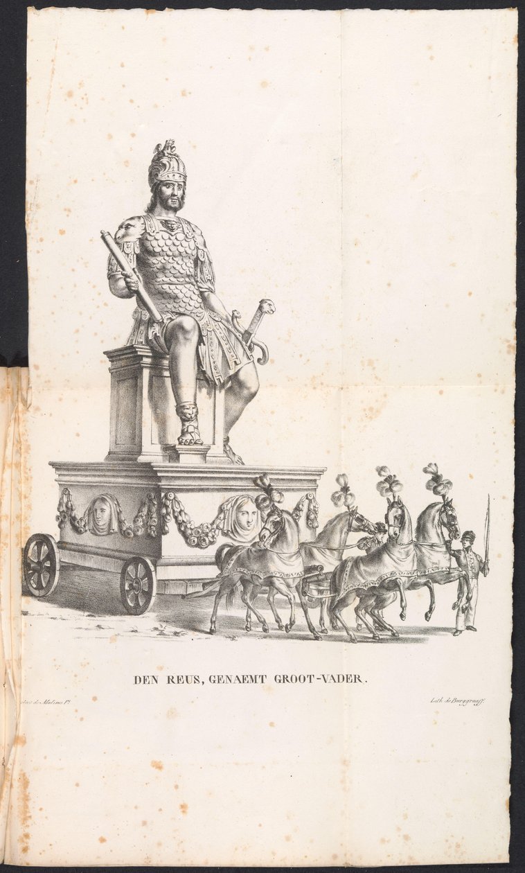 Reus Grootvader in de optocht voor de Heilige Rombout, 1825 door Frans Vervloet