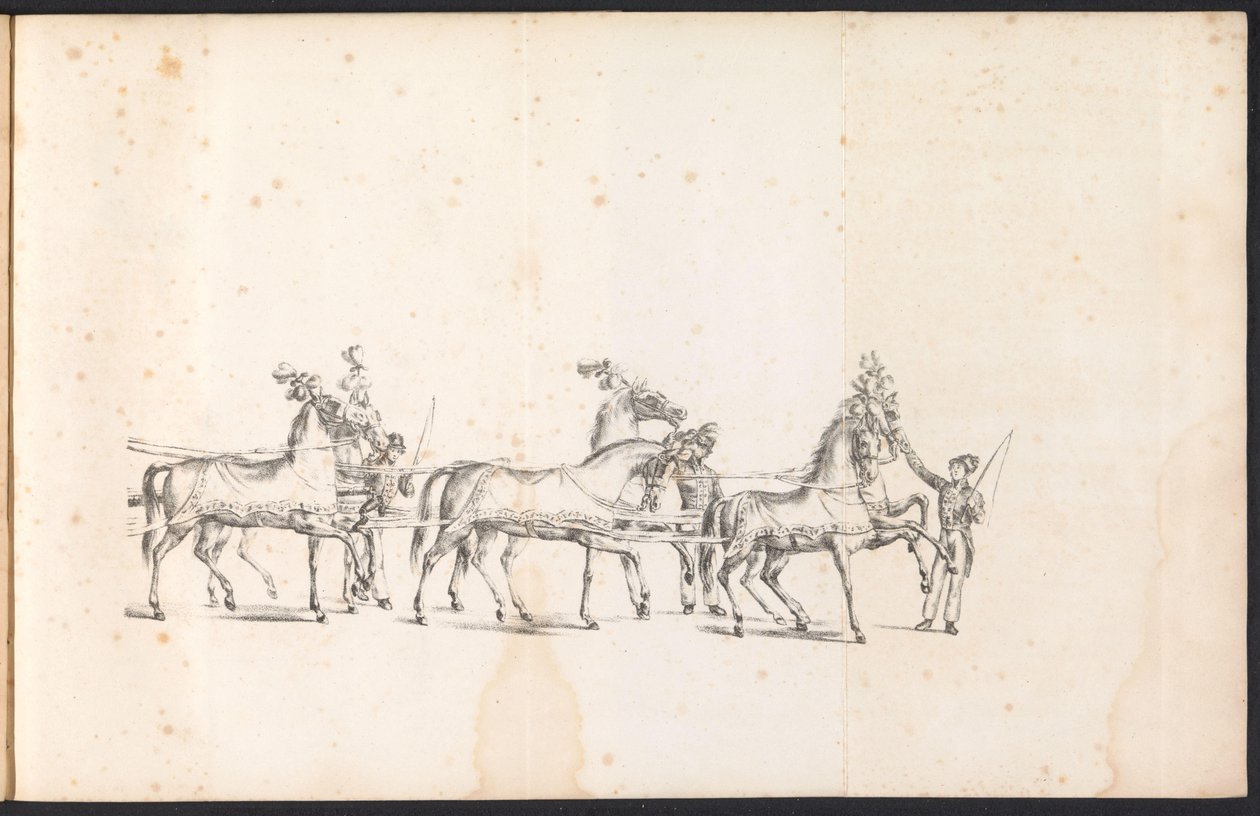 Span van de eerste praalwagen in de optocht voor de Heilige Rombout, 1825 door Frans Vervloet
