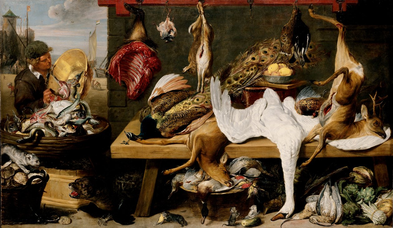 Marktscène aan een kade door Frans and workshop Snyders