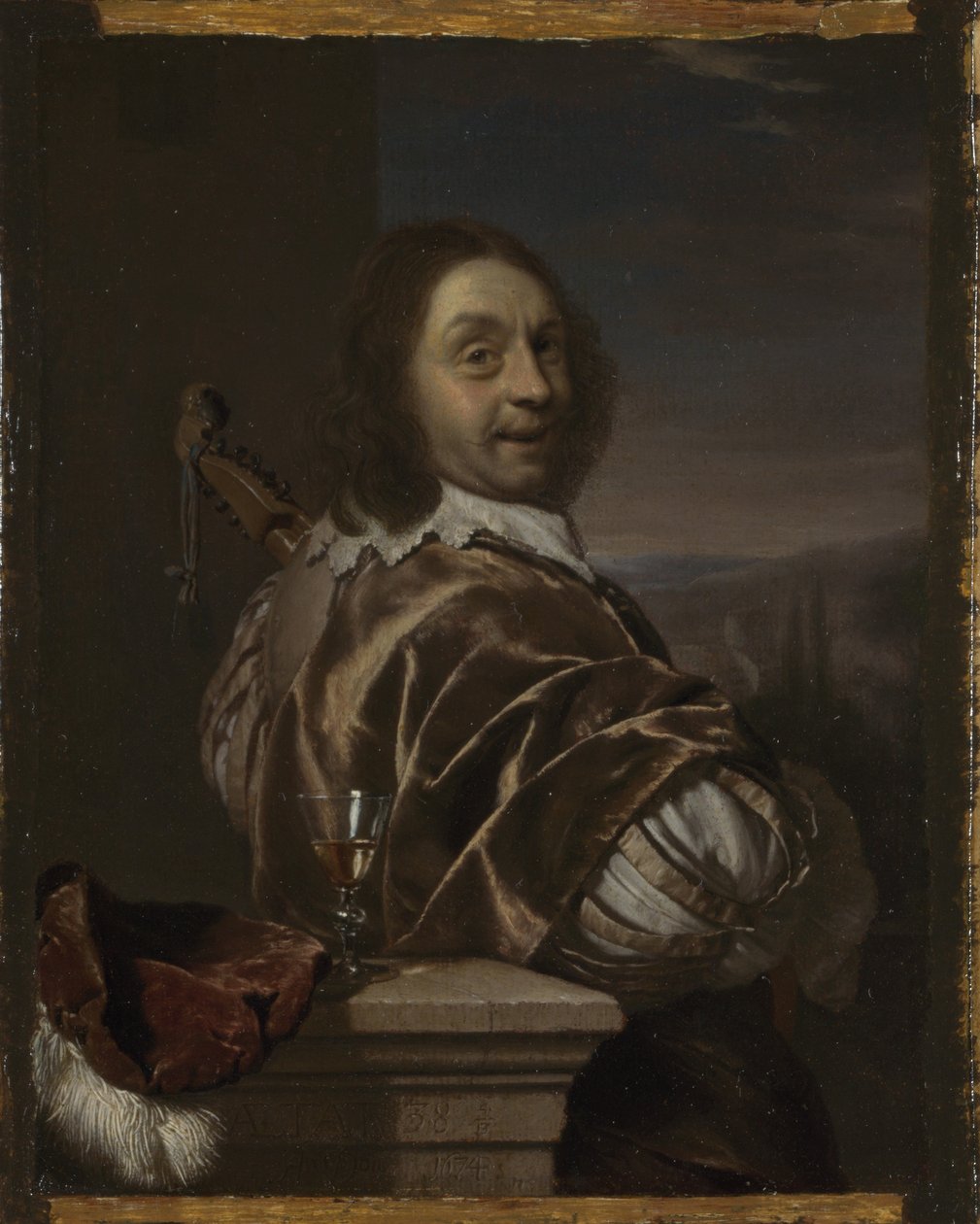 Zelfportret met een citer door Frans van Mieris the Elder