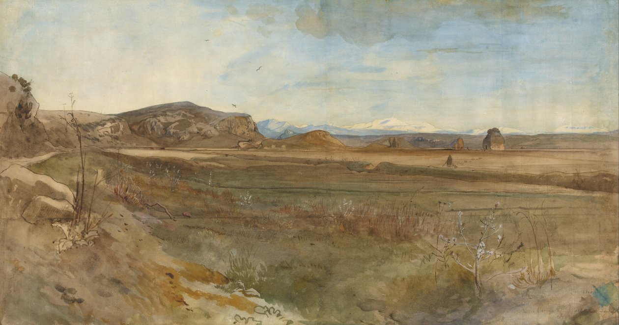 Campagna Landschap aan de Via Flaminia door Franz Albert Venus