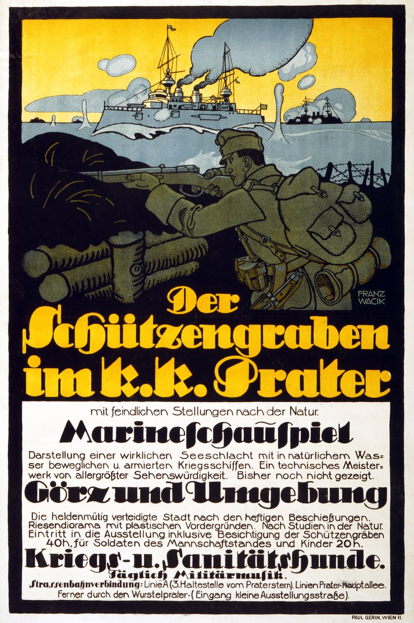 De Loopgraaf in de Prater, 1918 door Franz Wacik